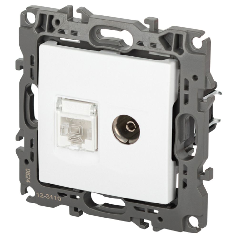 Розетка ЭРА Серия 12 12-3110-01М комбинированная RJ45+TV, белый матовый | Эра 12