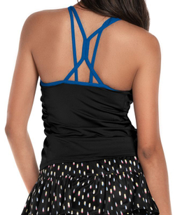 Женский топ теннисный Lucky in Love Neon Lights Ruche Crop Tank - black