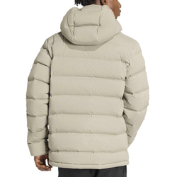 Adidas Helionic Stretch Hooded Down — серебристо-галечный