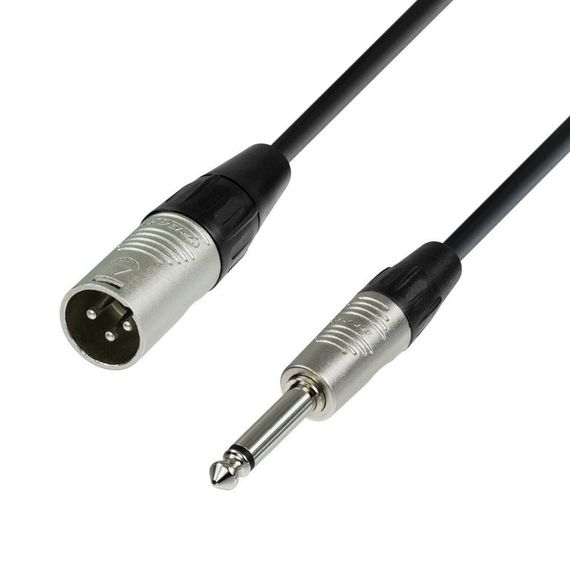 Adam Hall K4 MMP 0500 - кабель микрофонный, REAN XLR (M) - TRS (jack) mono 6.3 mm, 0.22 мм2, 5 м