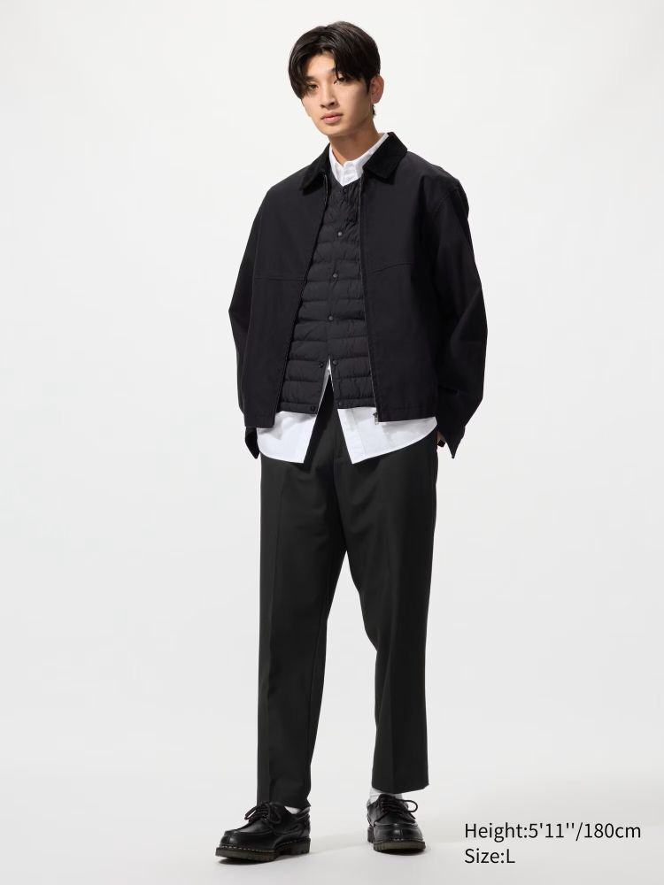 UNIQLO БРЮКИ ДЛИНОЙ ДО ЩИКОЛОТКИ, ЧЕРНЫЙ