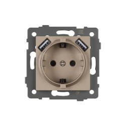Механизм розетки с USB зарядкой SCT-MUAA-PL-GD-V (250V, 16A) (Arlight, -) 049821
