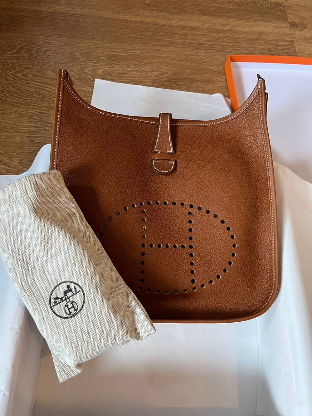 Сумка Hermes Evelyne 29 Barenia Faubourg Fauve