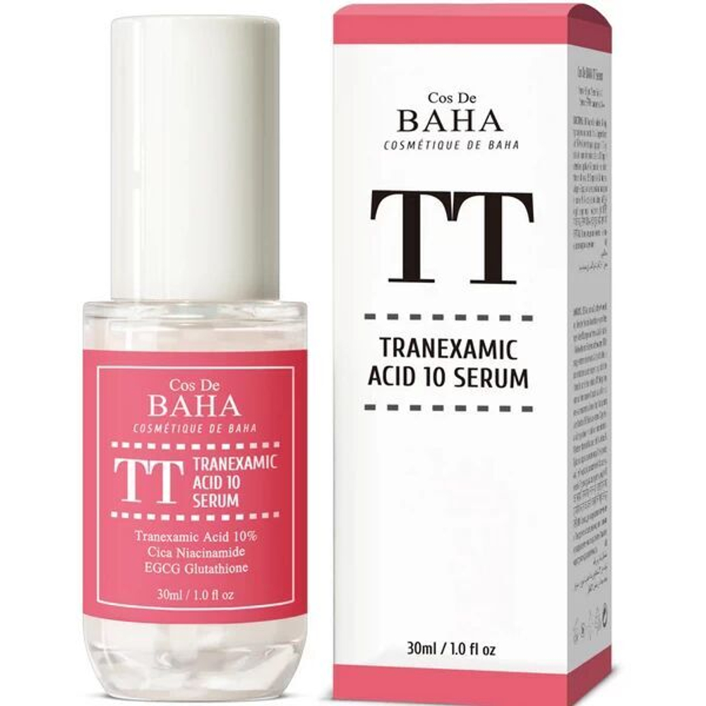 Осветляющая сыворотка с транексамовой кислотой и глутатионом Cos de Baha TT Tranexamic Acid 10 Serum, 30мл