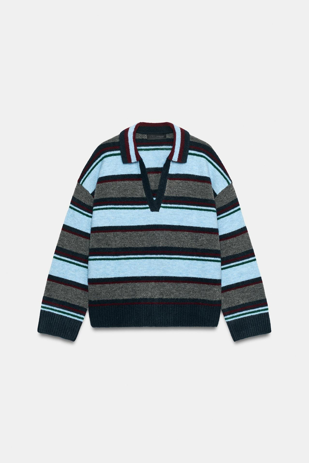 ZARA ТРИКОТАЖНОЕ ПОЛО В ПОЛОСКУ, РАЗНОЦВЕТНЫЙ