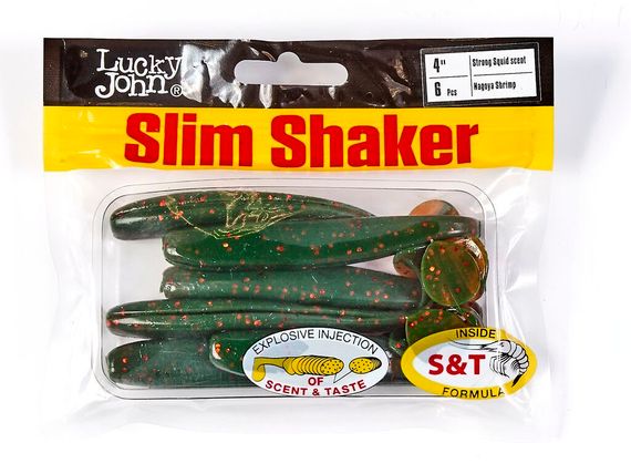 Виброхвосты съедобные LJ Pro Series SLIM SHAKER 4in (10 см), цв. 085, 6 шт.