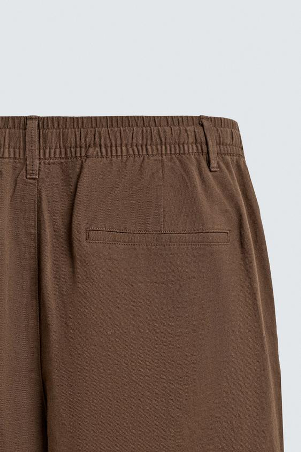 ZARA ШОРТЫ RELAXED FIT ИЗ ХЛОПКА И ЛЬНА, КОРИЧНЕВЫЙ