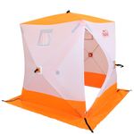 Палатка зимняя куб СЛЕДОПЫТ 1,5 х1,5 м, Oxford 210D PU 1000, S по полу 2,2 кв.м, цв. оранжевый/бел