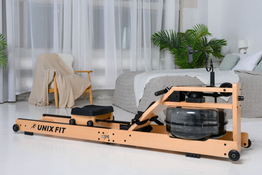 Гребной тренажер UNIX Fit светлое дерево / Wood Rower Light
