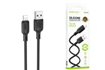 Кабель Borofone BX113 USB-Lightning 3м Black