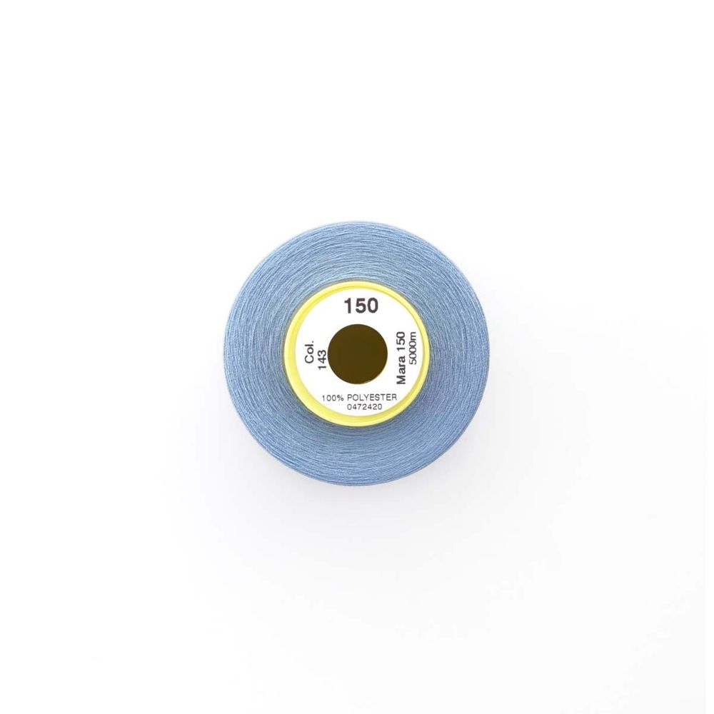 Нитка Gutermann Mara 150 (5000 метров), 1 боб., особо тонкая | 143 серо-голубой