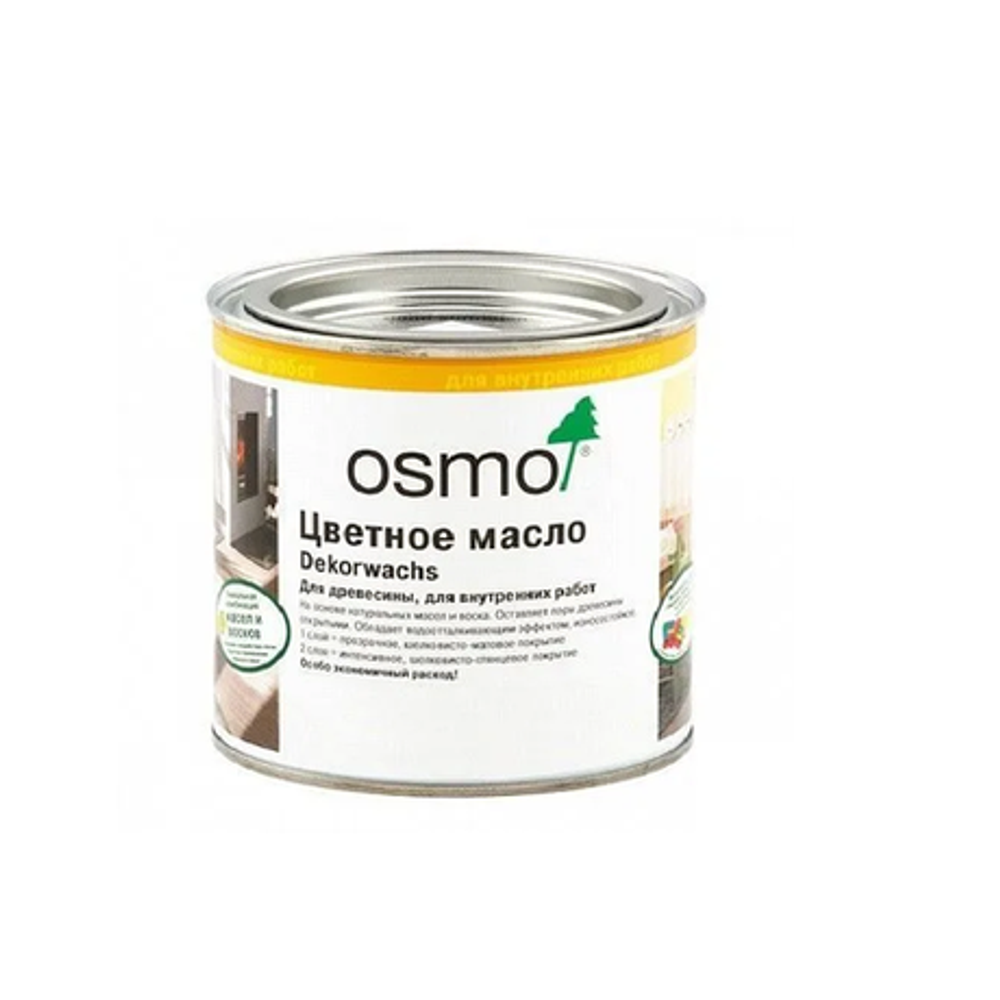 Цветное масло для древесины Osmo Dekorwachs Intensive Tone 3188 Снег 0,22 л для внутренних работ 10100456_2