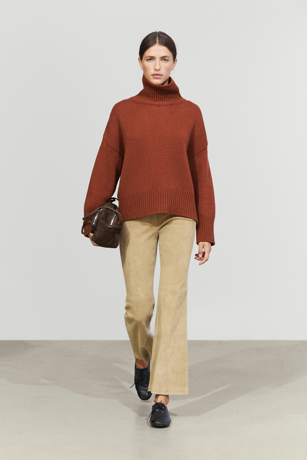 Massimo Dutti Свитер оверсайз из 100% шерсти, жжено-оранжевый
