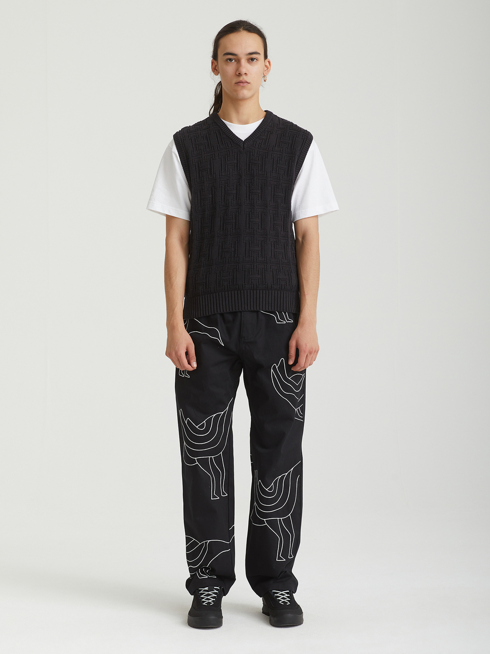 Мужской Жилет Interlaced Jacquard Overdyed