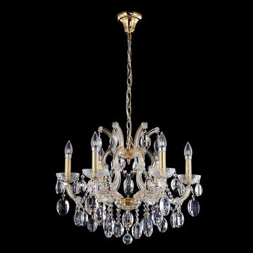 Подвесная люстра Hollywood SP6 Gold Crystal Lux