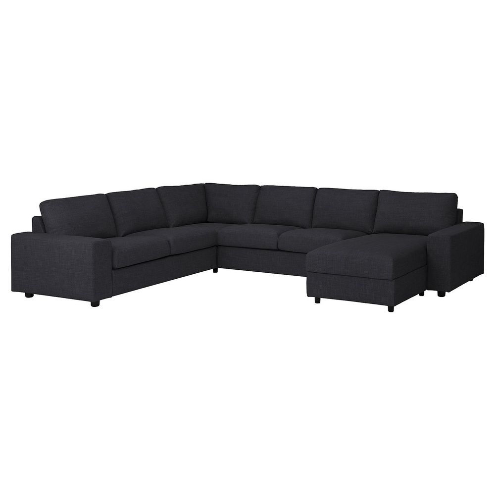 IKEA VIMLE  (ИКЕА ВИМЛЕ)  -  Чехол на угловой раскладной диван 5-местный с шезлонгом - с широкими подлокотниками/Хилларед антрацит
