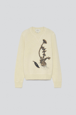 ZARA X BAISI GUADAGNINO СВИТЕР С ВЫШИВКОЙ, КРЕМОВЫЙ
