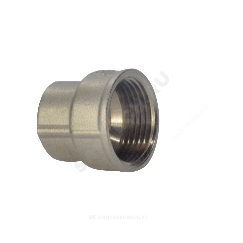 Муфта латунь никель переходная Ду 32х25 (1 1/4"х1") ВР/ВР SantechSystems