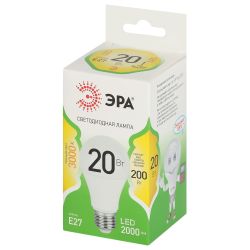 Лампа светодиодная ЭРА GREEN LINE LED A60-20W-830-E27 GL 20Вт груша теплый свет E27 | Лампы cветодиодные Груша (A)