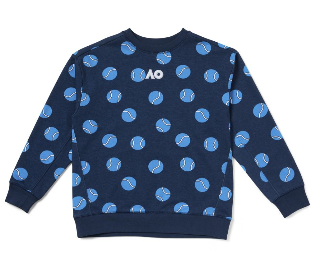 Детская теннисная толстовка Australian Open AO Crew - dress blue