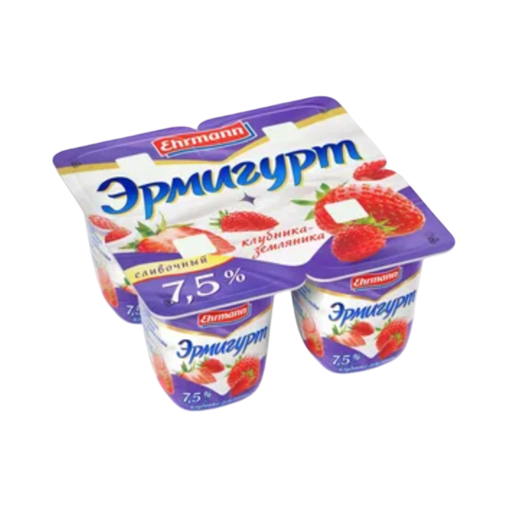 Йогуртный продукт Эрмигурт 7,5% Клубника земляника 100г