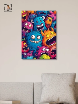 Картина Улыбчивые монстрики модульная 50x70см 1шт.