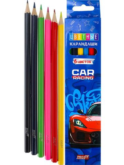 Карандаши 6цв. "Суперкар" гриф.d=2,8мм. Profit (Проф-Пресс)