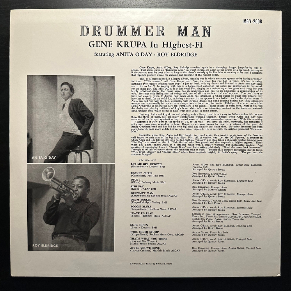 Gene Krupa Featuring Anita O'Day - Roy Eldridge ‎– Drummer Man Gene Krupa In HIghest-FI (Европа 2005г.)