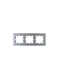 Рамка 3-м BRITE РУ-3-1-БрА металл алюм. IEK BR-M32-M-K47