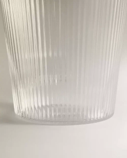ZARA HOME КРУЖКА ИЗ ТЕРМОСТОЙКОГО СТЕКЛА С УЗОРОМ В ПОЛОСКУ, ПРОЗРАЧНЫЙ