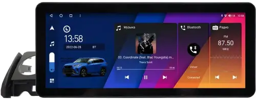 Магнитола для Mazda 6 GJ 2015-2018 - Canbox H-Line 0282 монитор 12.3" QLED в стиле Audi на Android 10, Быстрая, ТОП-процессор, CarPlay, 4G SIM-слот