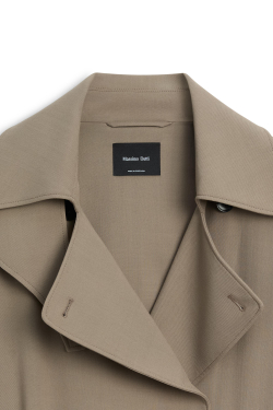 Massimo Dutti Длинный шерстяной тренч - Limited Edition, песочный
