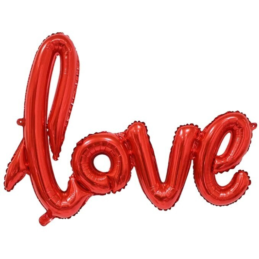 Шар фольгированный 40» (75*58 см) «Love», красный