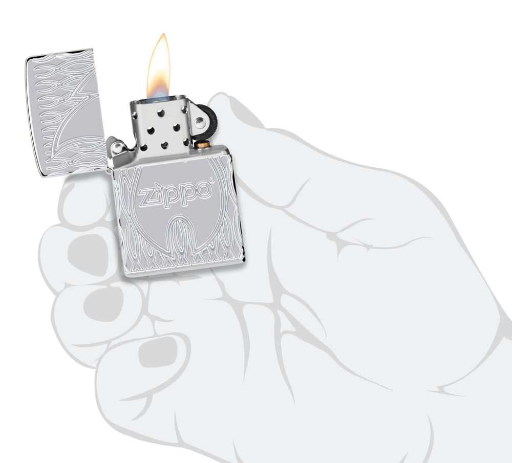 Зажигалка Zippo Armor® с покрытием High Polish Chrome, латунь/сталь, серебристая, 38x13x57 мм