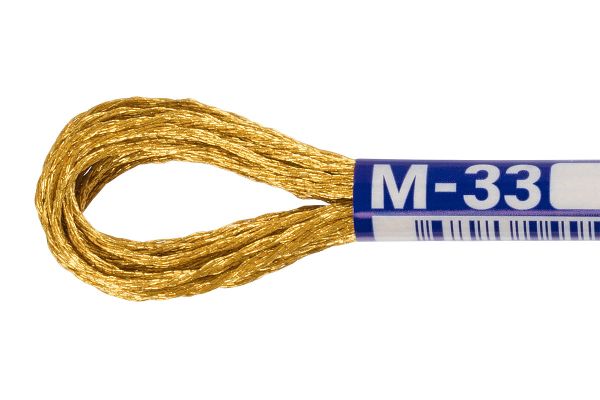 Мулине Gamma металлик, цв.М-33 т.золото, 12 мотков по 8 метров