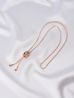 Колье-галстук Звездное небо с подвесками и фиолетовыми кристаллами Swarovski
