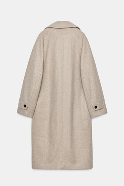 ZARA МЯГКОЕ ПАЛЬТО ОВЕРСАЙЗ, БЕЖЕВЫЙ