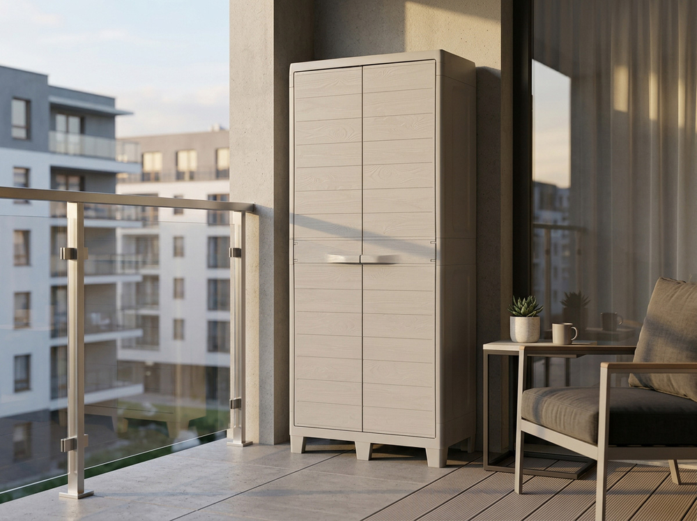 Уличный пластиковый шкаф Toomax Woody's XL Shelves Grey