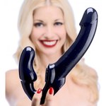 Безремневой страпон Revolver Strap U, черный, 25 см