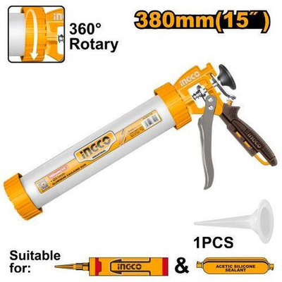 Пистолет для герметика 380 мм INGCO HCG0115 INDUSTRIAL