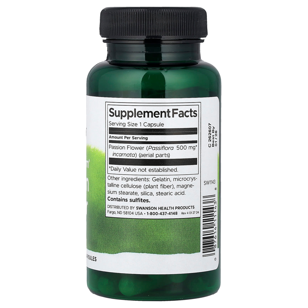 Swanson Vitamins, Full Spectrum®, пассифлора, 500 мг, 60 капсул