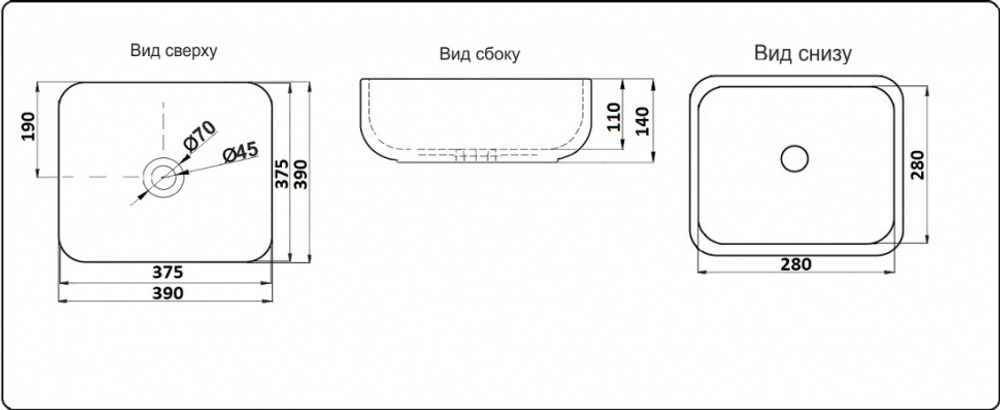 Умывальник CeramaLux D1303H004
