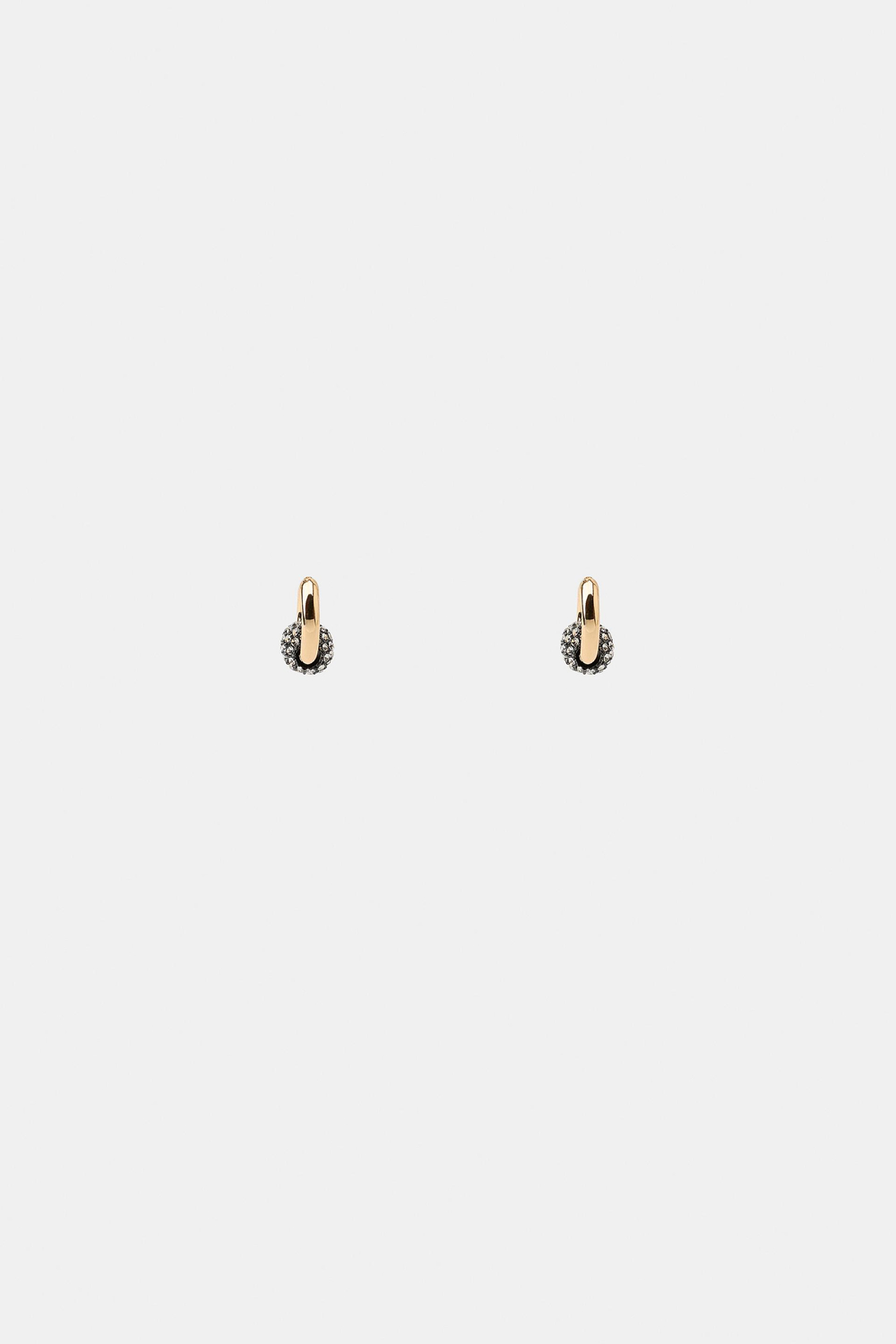 ZARA СЕРЬГИ-КОЛЬЦА СО СТРАЗАМИ, ЗОЛОТИСТЫЙ