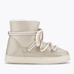 Высокие комбинированные кеды INUIKII Sneaker Gloss Cream на меху
