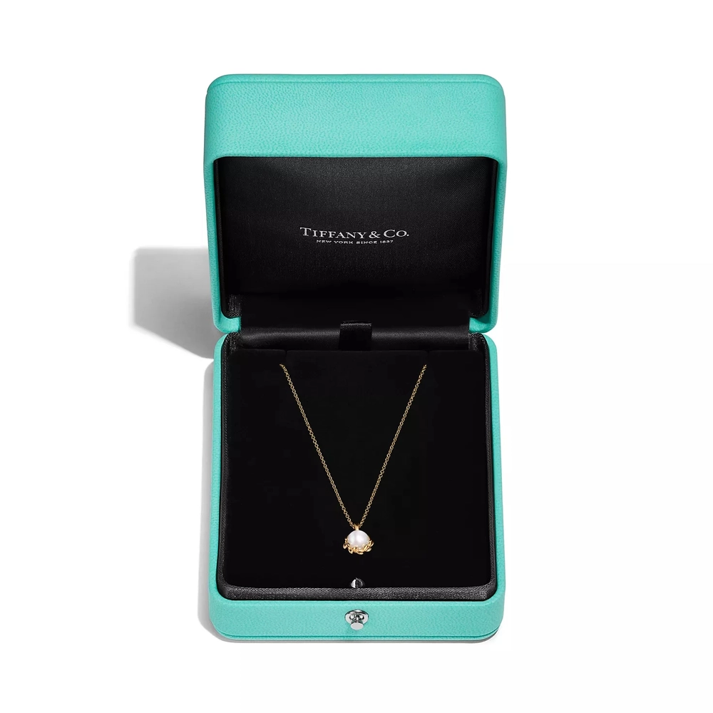 Подвеска из жёлтого золота 18к с жемчугом , Tiffany 💠 Olive Leaf- Paloma Picasso - В наличии