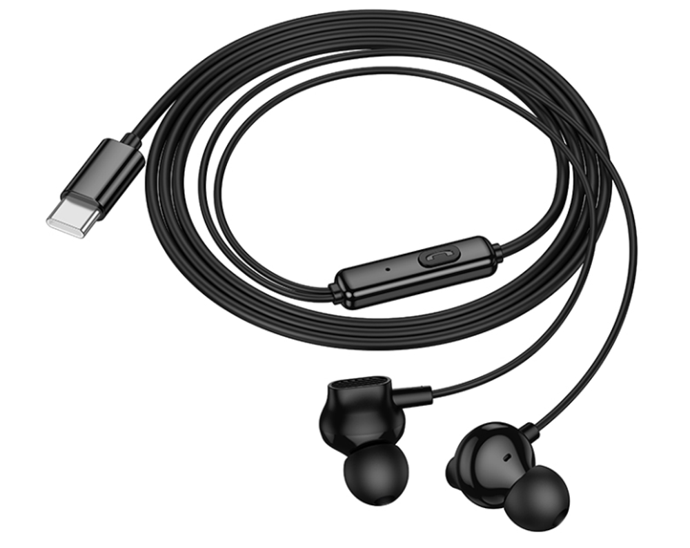 Стереонаушники Hoco M117 с микрофоном Type-C черные
