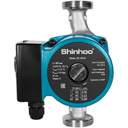 Циркуляционный насос SHINHOO BASIC 25-4S N 180 1x230V