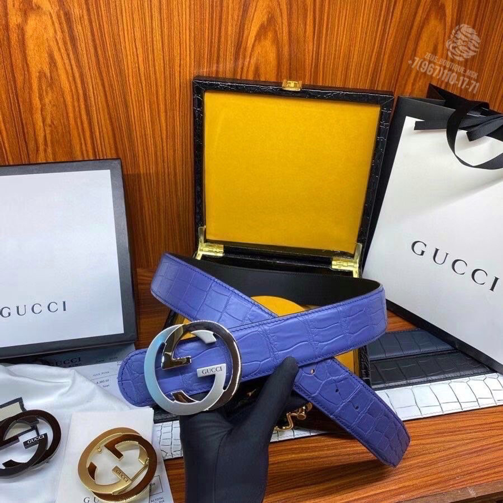 Ремень Gucci из кожи крокодила