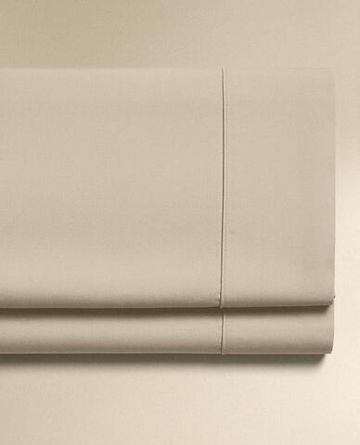 ZARA HOME (300 НИТЕЙ) ПРОСТЫНЯ ИЗ ХЛОПКА ПЕРКАЛЬ, БЕЖЕВЫЙ