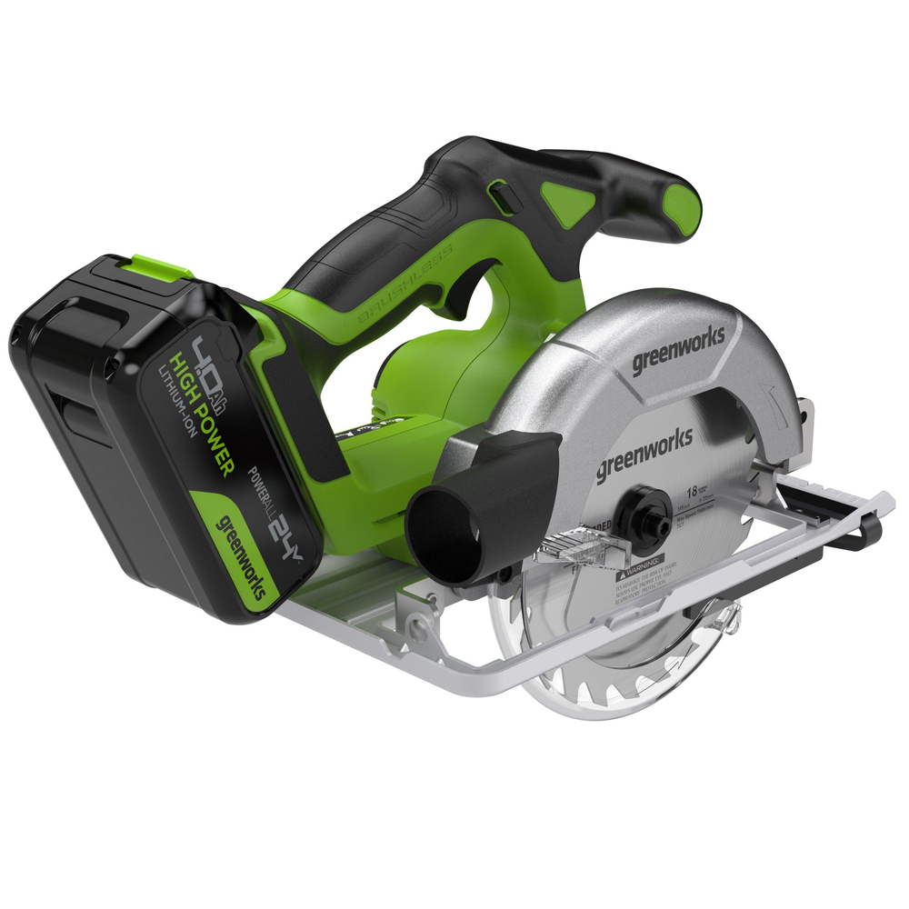 Дисковая пила Greenworks GD24CS165, 24V,б/щет,1х4Ач, ЗУ, 1501607CUB